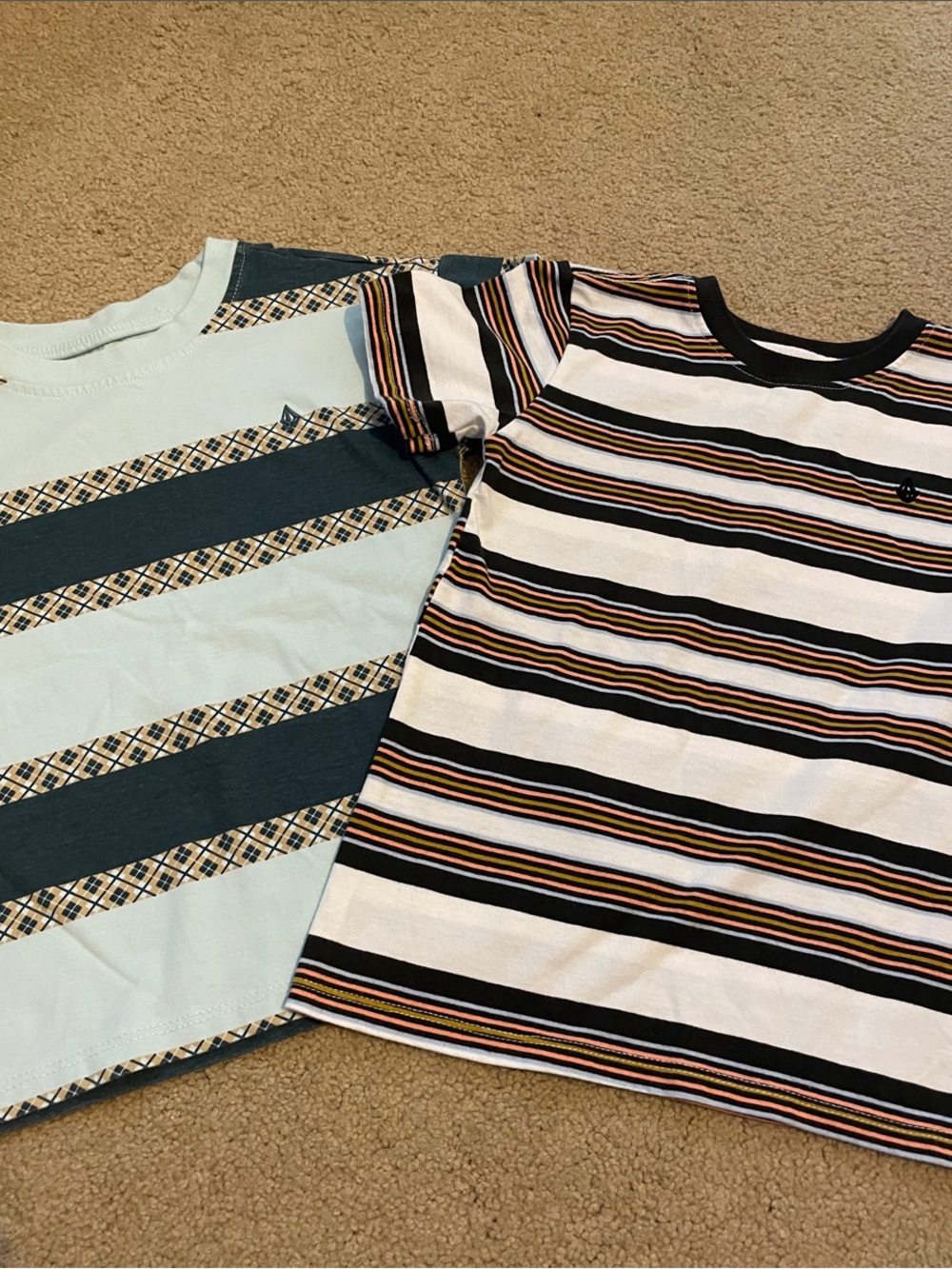 Volcom bundle of two boys striped short sleeve tops